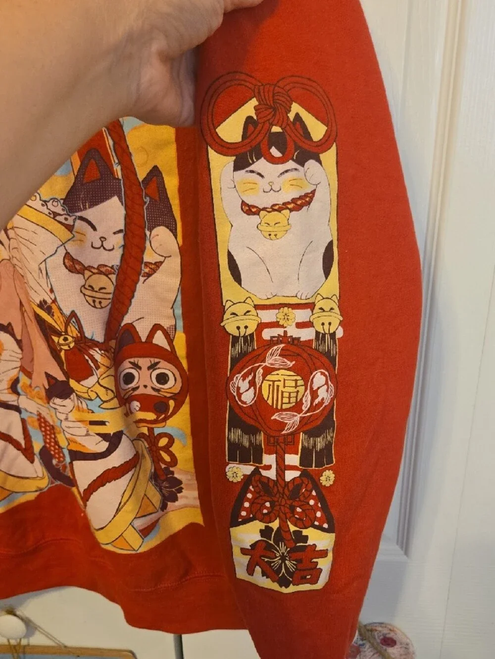 Gildan Rust Orange Anime Graphic Crewneck Sweater
